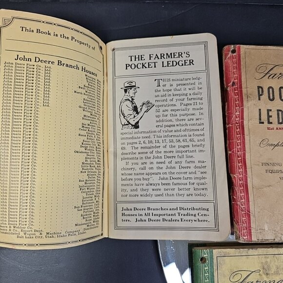 1940s-50s John Deere Farmer's Pocket Ledgers 7pc Collection Lot Amazing! Canada - Picture 4 of 13